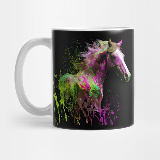 Beautiful Horse Lover Horseback Riding Colorful by qminati